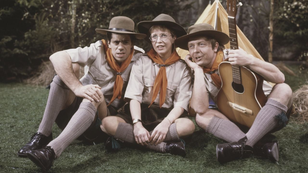 Joost Prinsen, Wieteke van Dort en Aart Staartjes in de Stratemakeropzeeshow (foto: ANP).