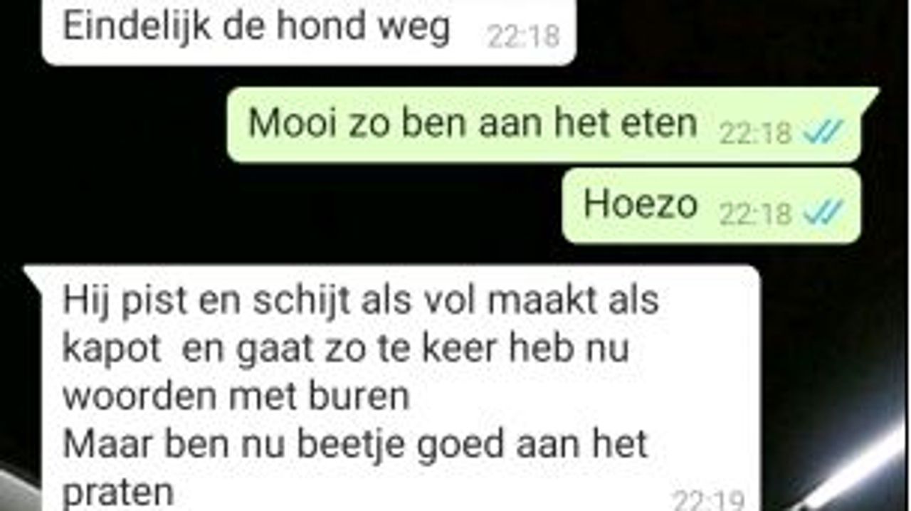 Screenshots die de vriend maakte van gesprekken met de 'vinder'.