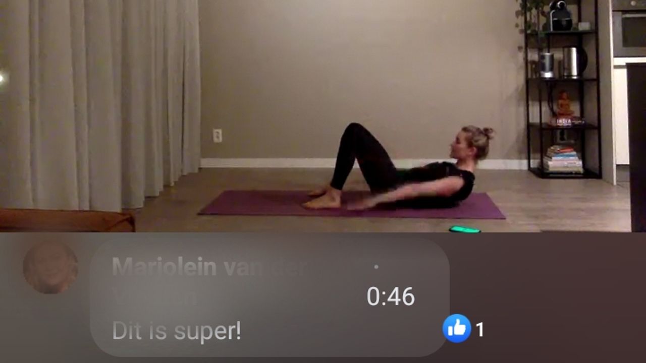 Odile geeft voorlopig les via een livestream (foto: Odile Wyers).