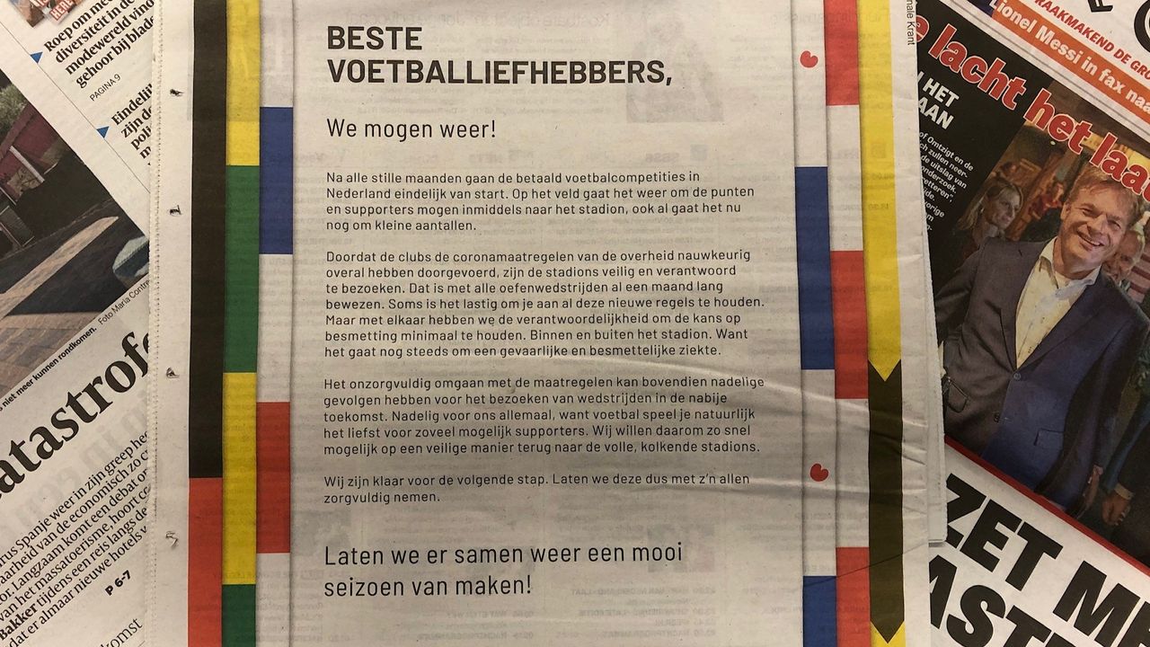 De open brief op de achterpagina van het AD (foto: Omroep Brabant).