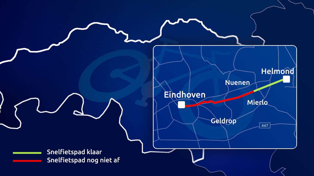 Het fietspad houdt op bij de Vaarleseweg in Mierlo.