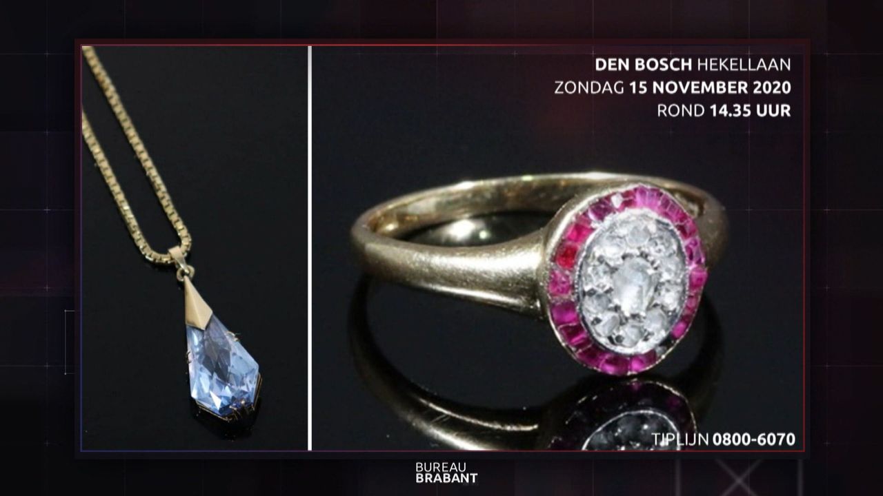 Enkele van de sieraden die door de overvallers werden meegenomen 