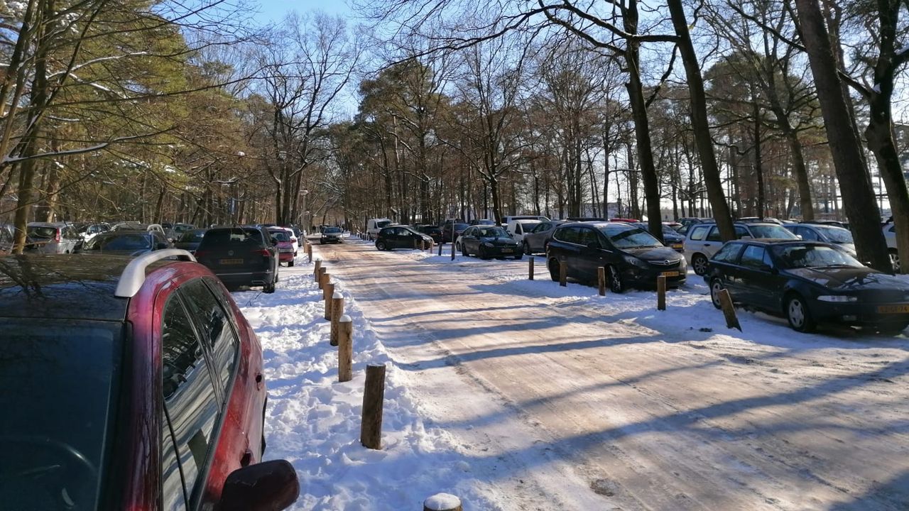 Drukte op de parkeerplaats in Vught (foto: Ista van Galen).