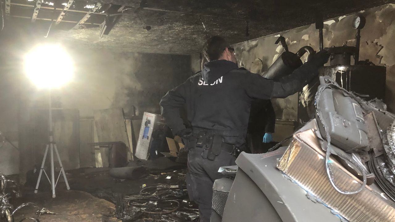 Het uitgebrande lab (foto: Willem-Jan Joachems) 