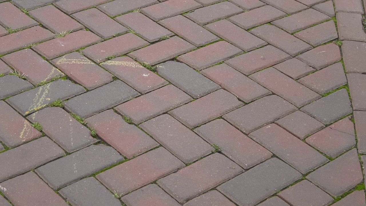 Tientallen gele strepen staan op de Markt in Roosendaal (foto: ZuidWest Update).