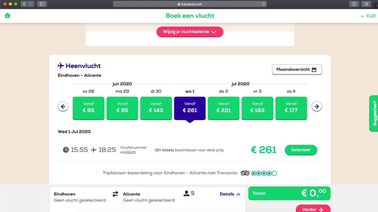 Een screenshot van de vlucht van Wilma 