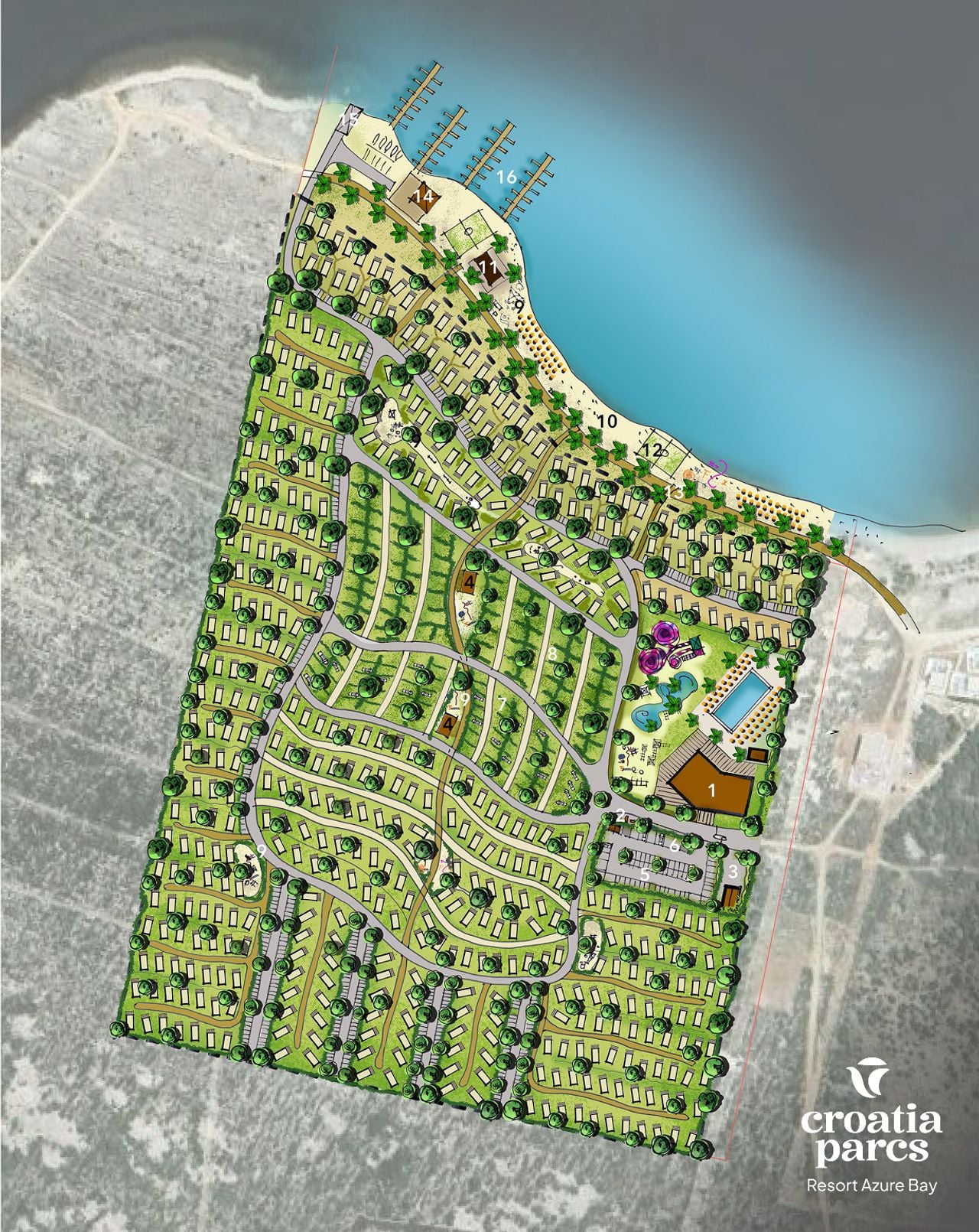 Resort Azure Bay in Rovansjka, met privéstrand.