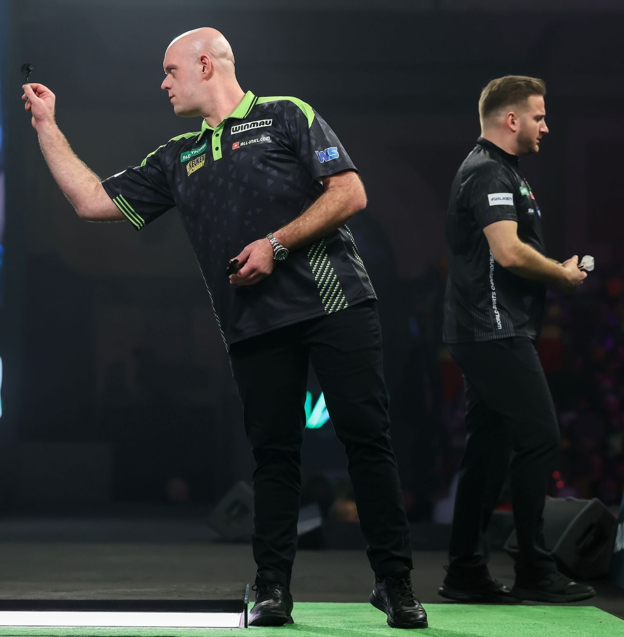 Michael van Gerwen stond slechts een set af aan Arno Merk (foto: PDC).