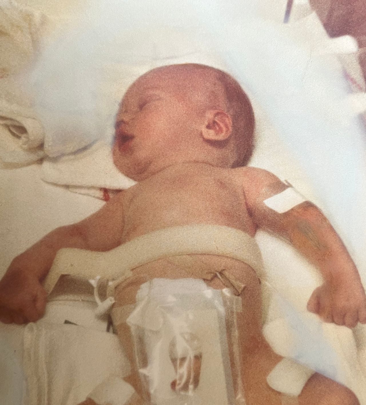 Een van de foto's die de verpleegsters van Sebastiaan maakten (foto: privéarchief Riet).