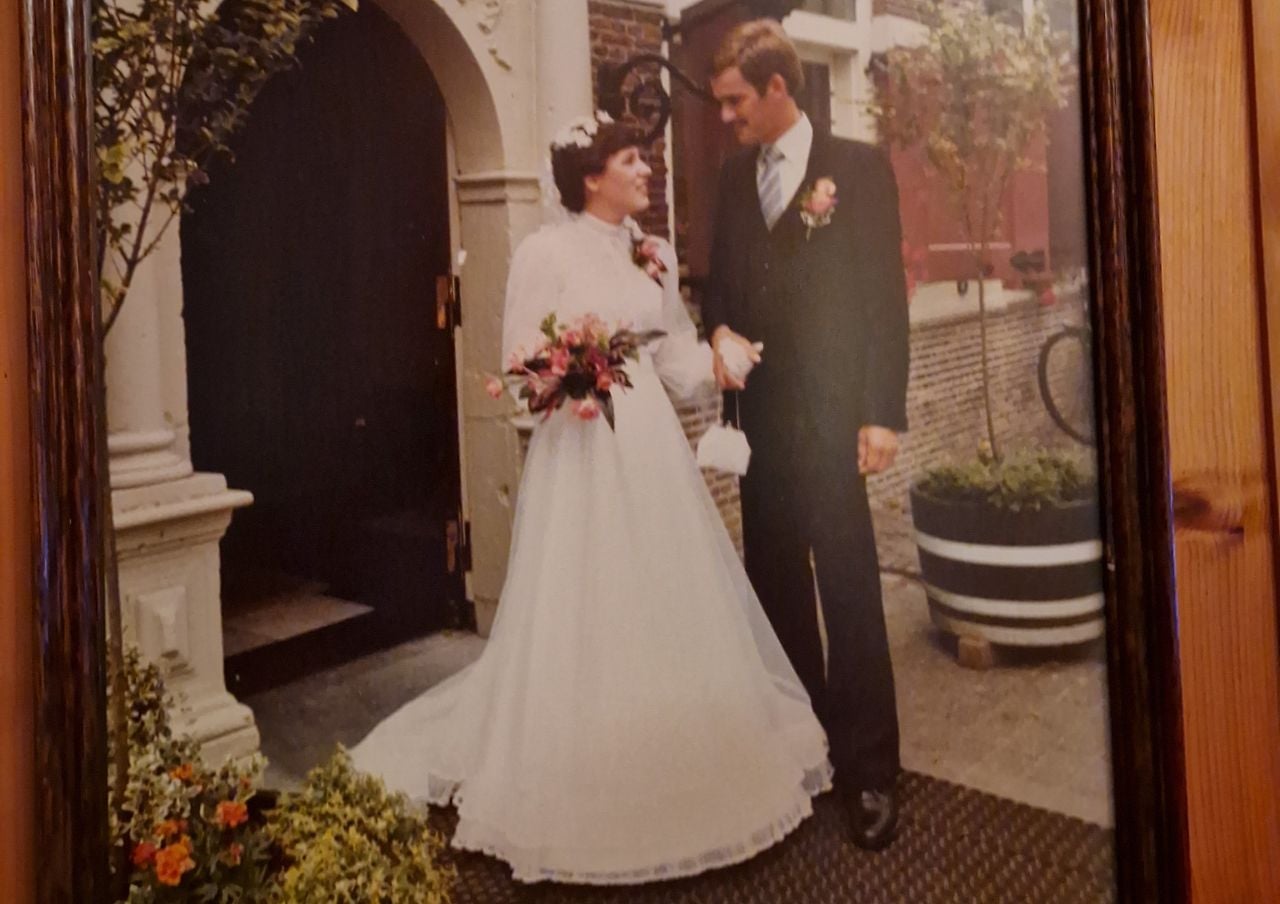 De trouwdag van Wim en Herma (privéfoto). 