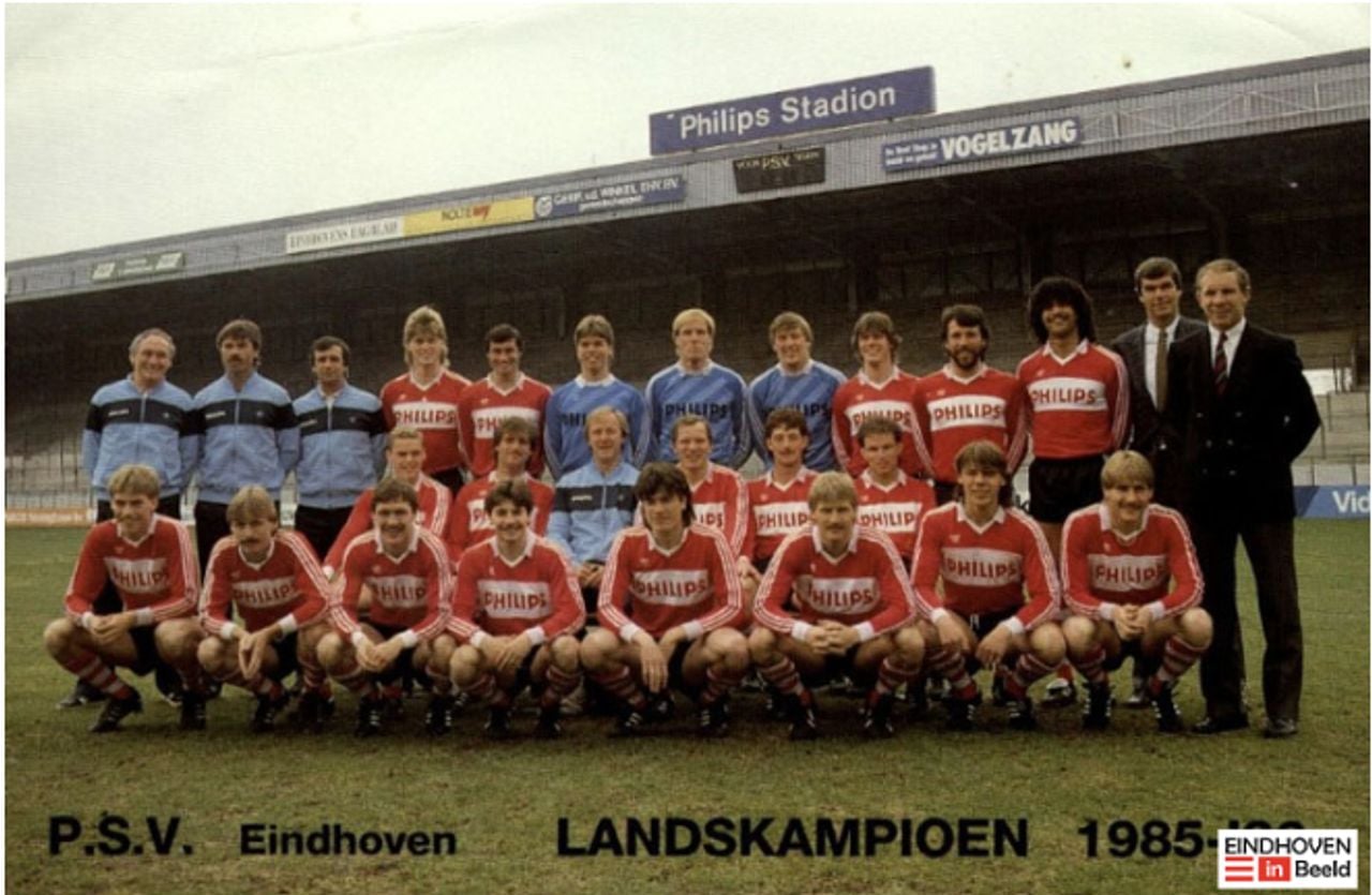 Elftal PSV 1985-1986 (foto: Eindhoven in Beeld). 