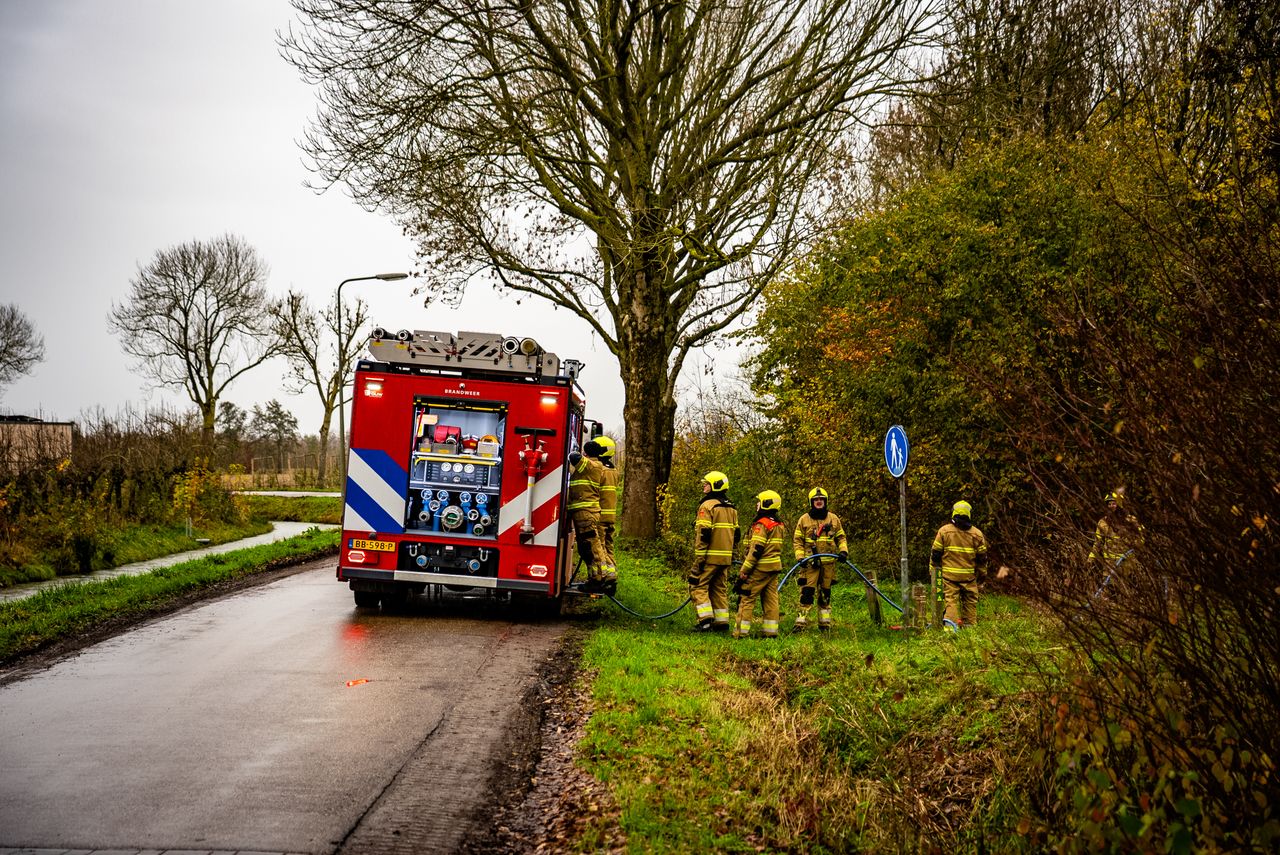 Brand in holle boom (foto: Lucas Lammers / Persbureau Heitink).