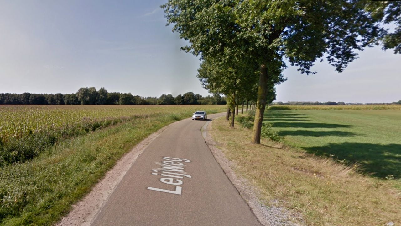 Op de Leijweg reed de jongeman veel te hard en klapte op een boom. (Foto: Google Maps)