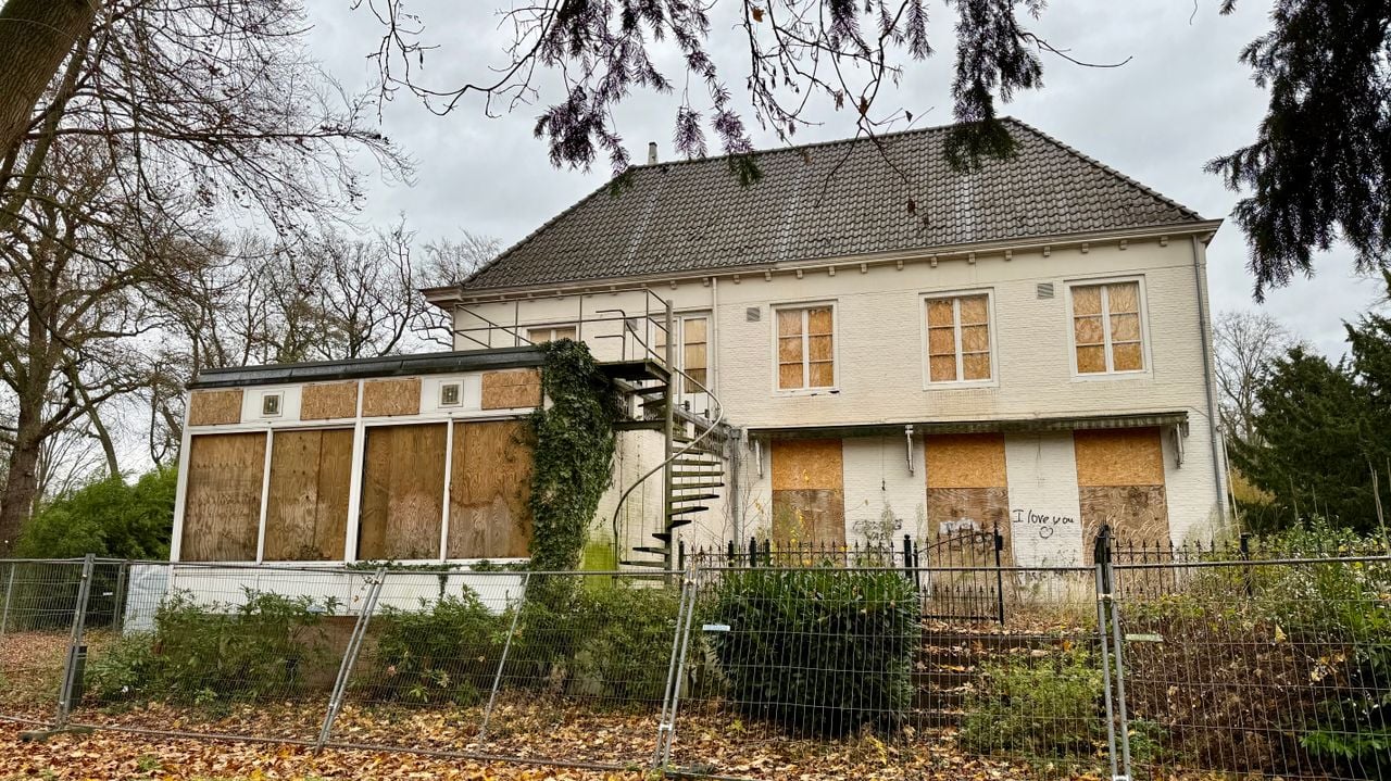 De achterkant van de eens statige stadsvilla biedt een troosteloze aanblik (foto: Erik Peeters)