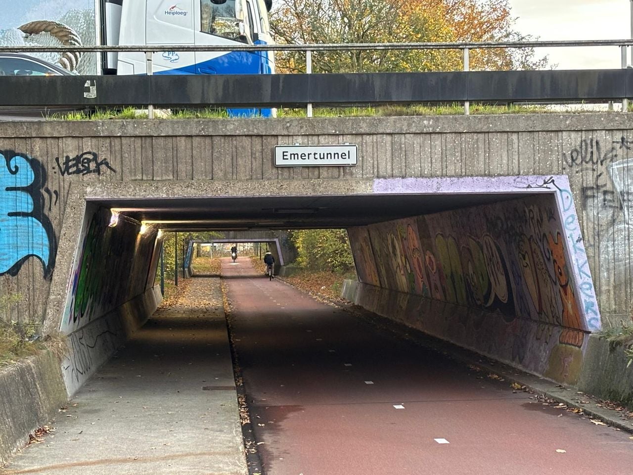 De onveilig ervaren Emertunnel in Breda