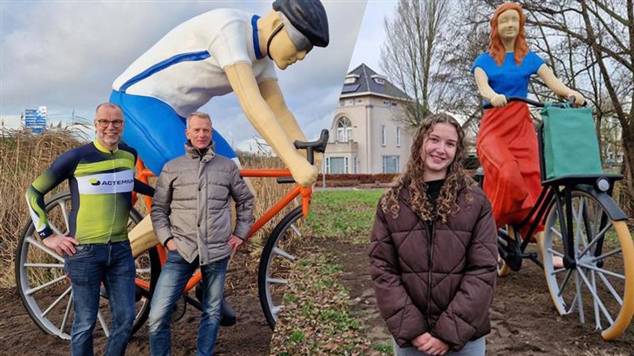 De nieuwe kunstwerken met daarvoor de modellen