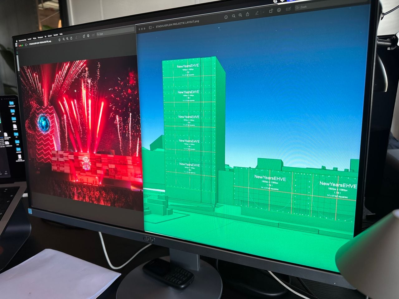 De eerste ontwerpen van de show.