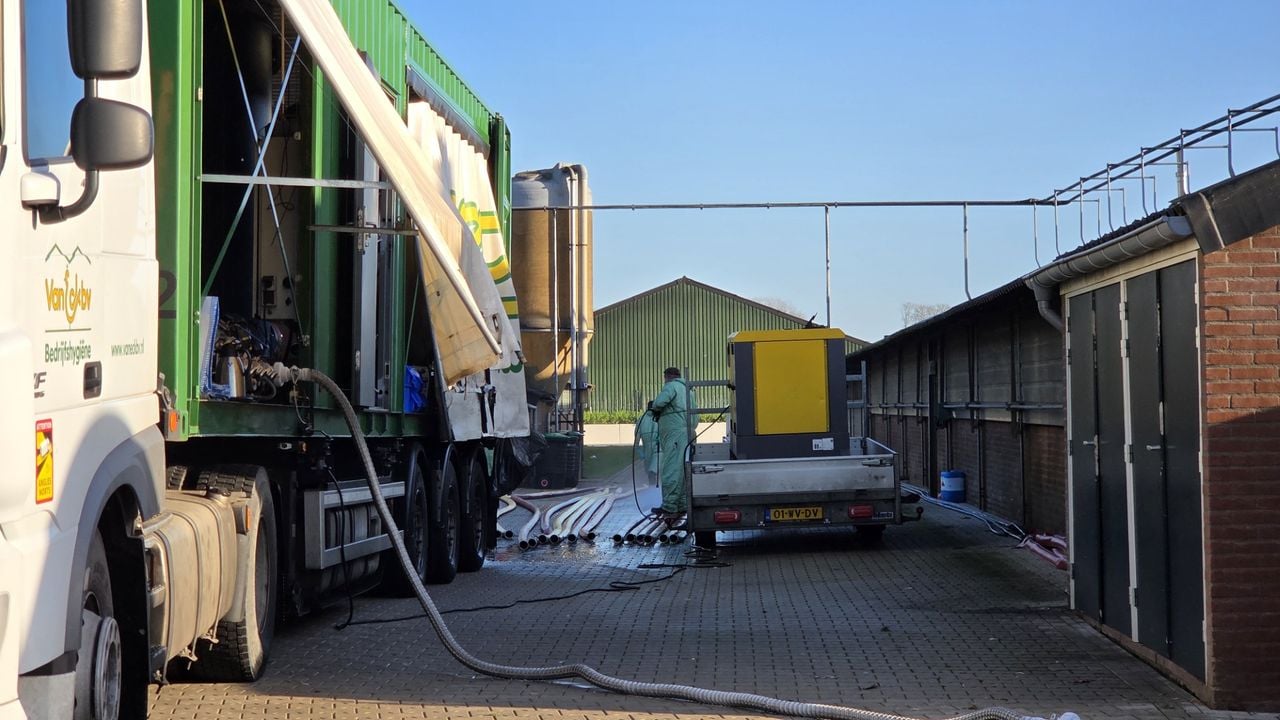Alles wordt gereinigd om verspreiding van het vogelgriepvirus te voorkomen (foto: Noël van Hooft).