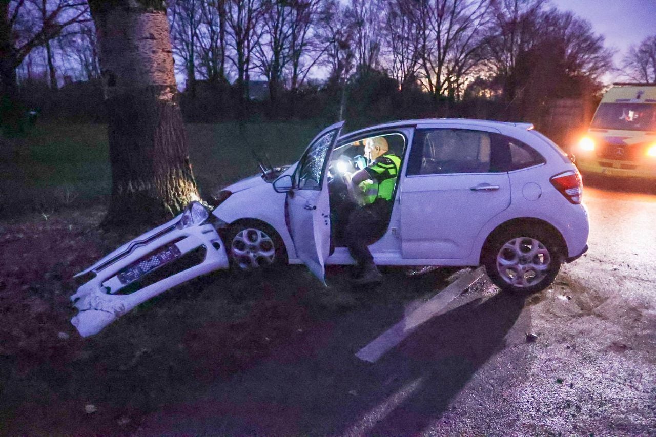 Vrouw Botst tegen boom (foto: Addy smits / Persbureau Heitink).