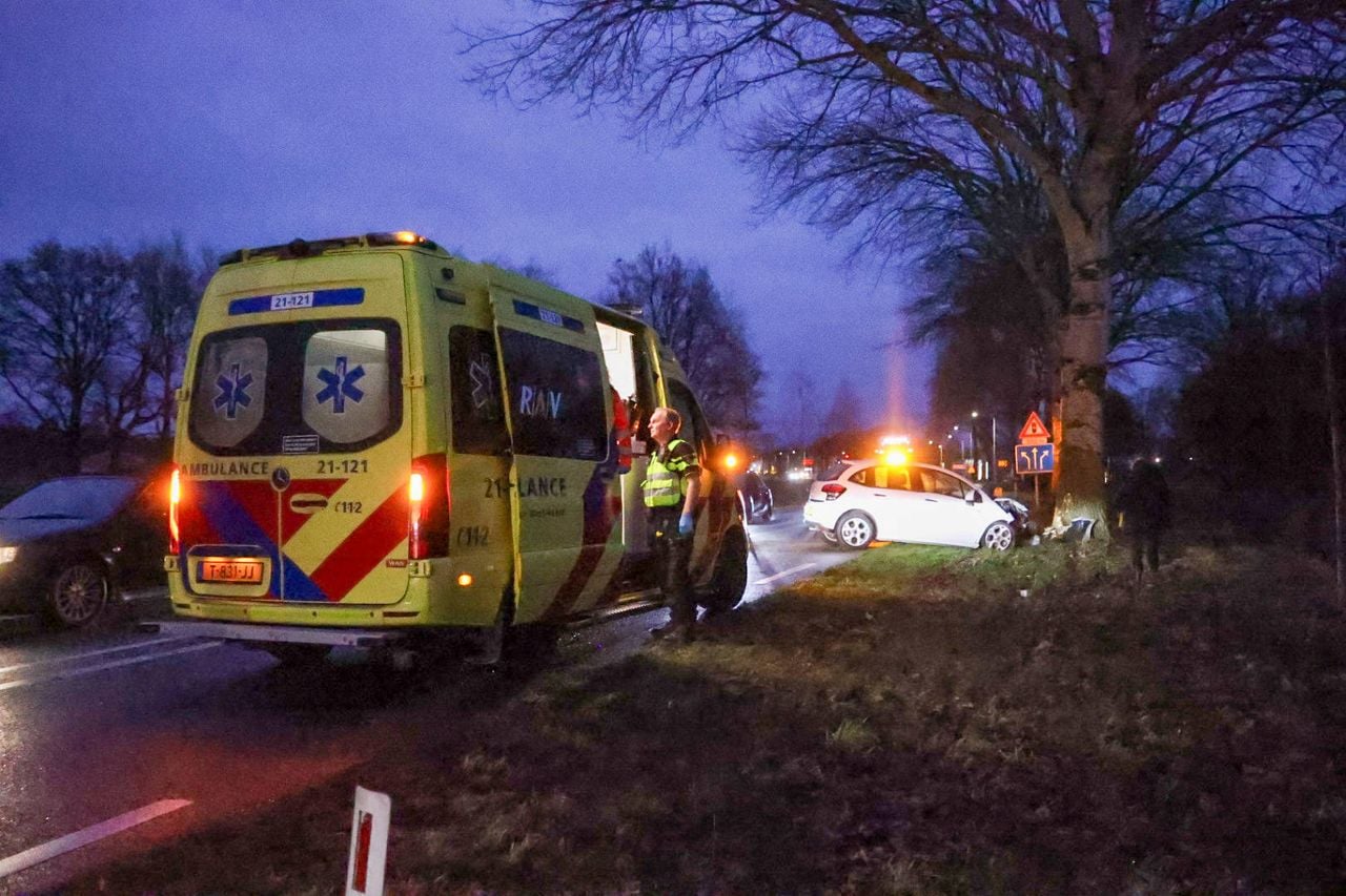 Vrouw Botst tegen boom (foto: Addy smits / Persbureau Heitink).