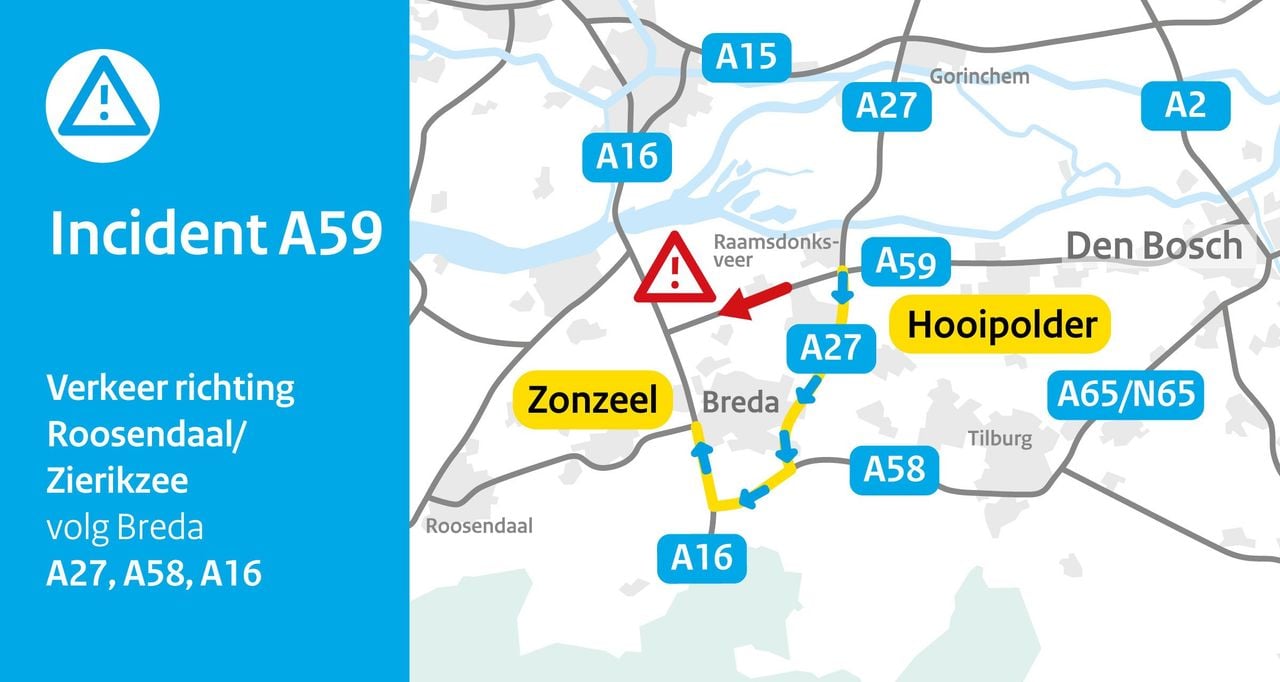 Er is een omleiding (bron: Rijkswaterstaat).