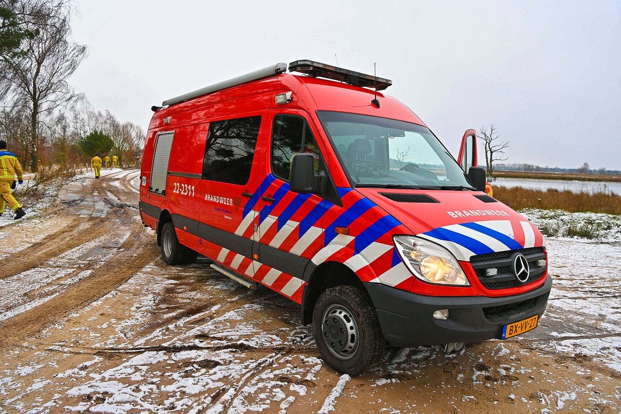 De brandweer kwam voor niks naar de zwaan in Gassel (foto: Rico Vogels / Persbureau Heitink).