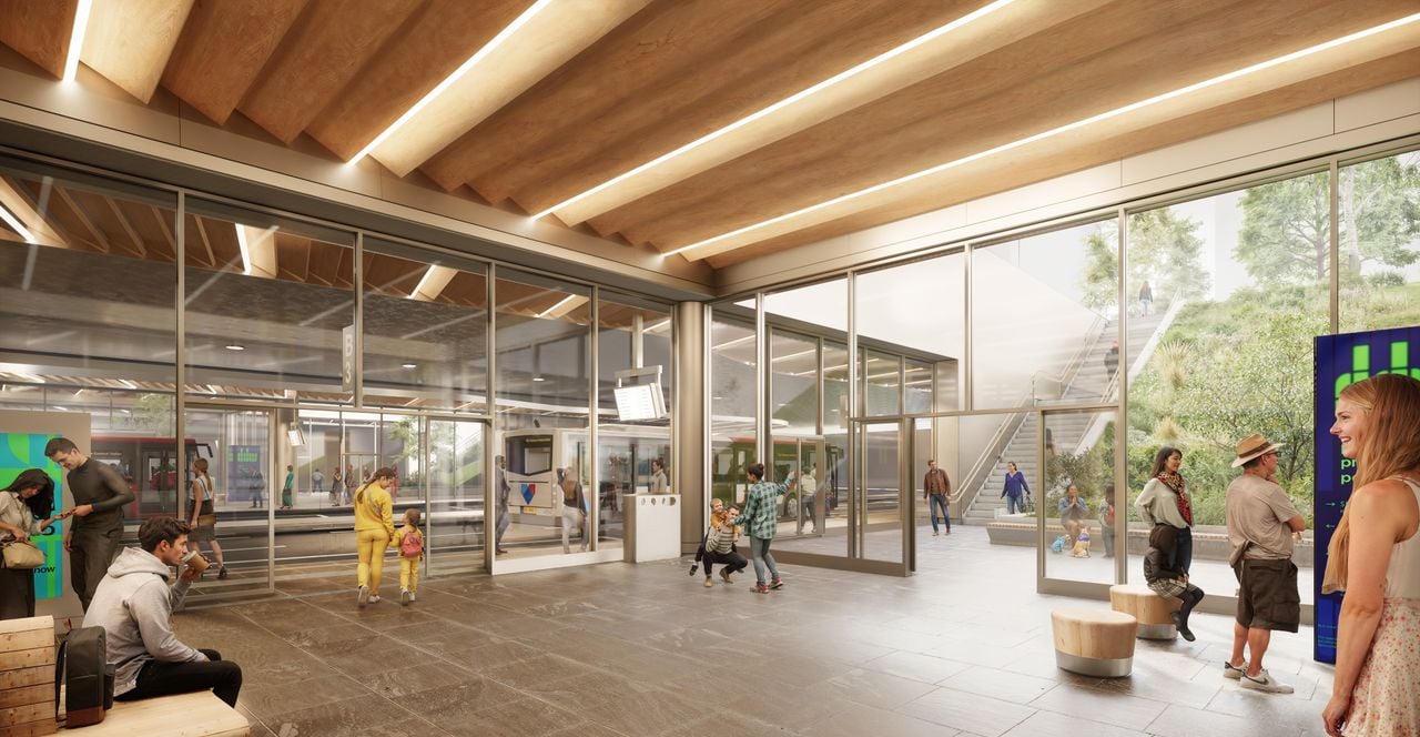 Impressie van het nieuwe ondergrondse busstation bij Eindhoven centraal (foto: Movares, KCAP, TEAM V)