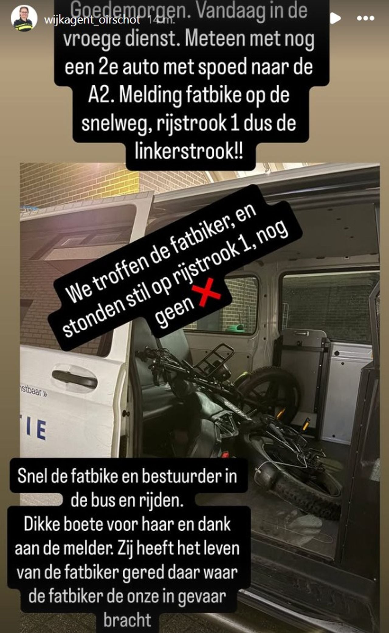 Foto: Instagram wijkagent Oirschot.