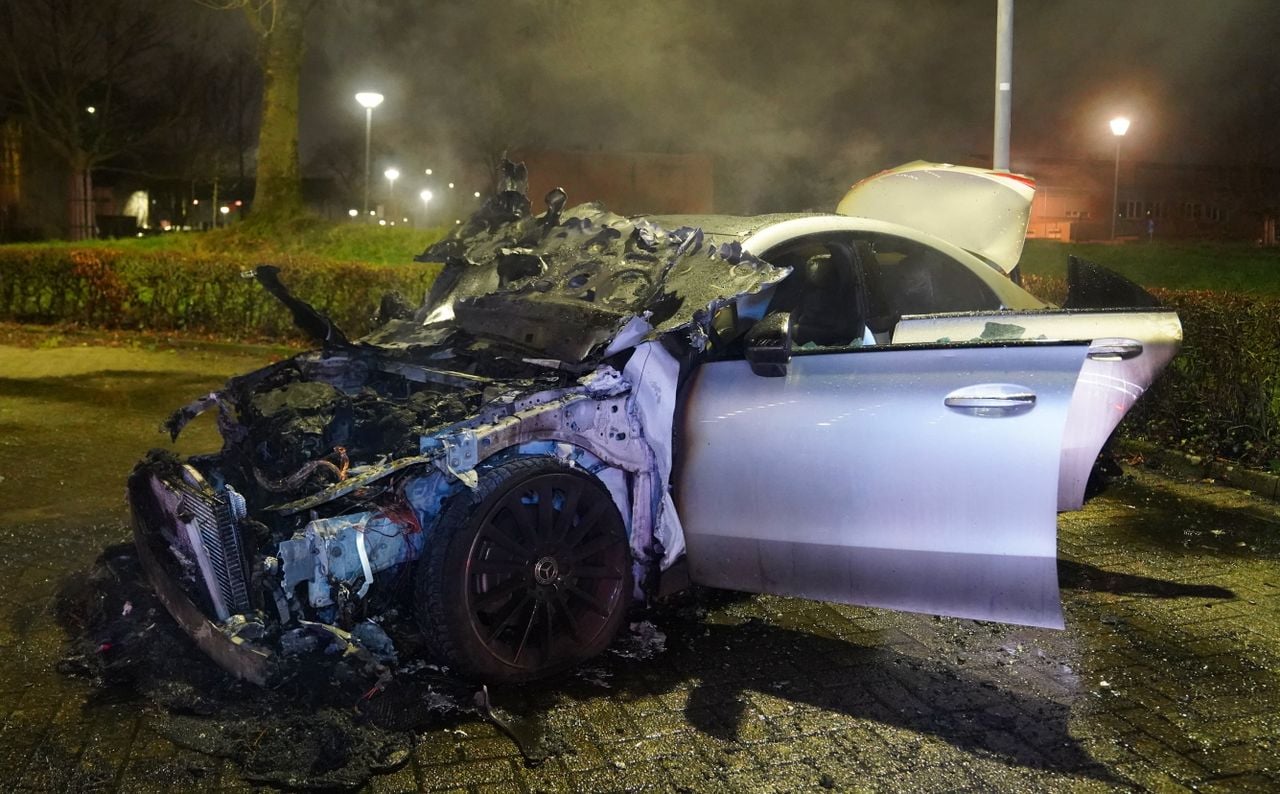 De schade aan de auto was groot