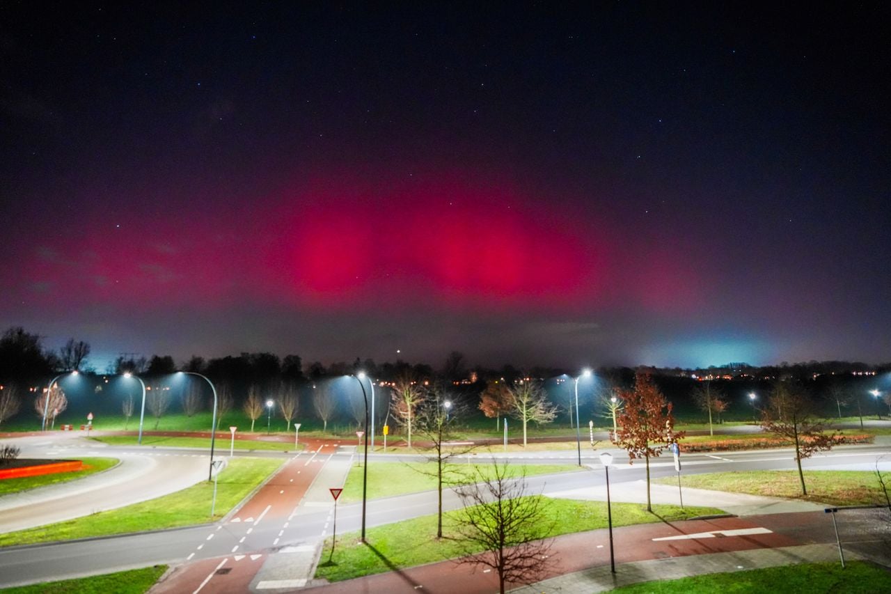 Het Noorderlicht was maandagavond te zien in onder meer Nuenen. (Foto SQ Vision).