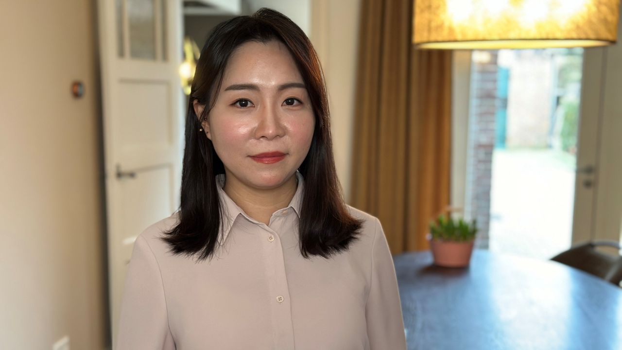 Sumin Lin uit Zuid-Korea is blij met het buddyproject (foto: Rogier van Son).