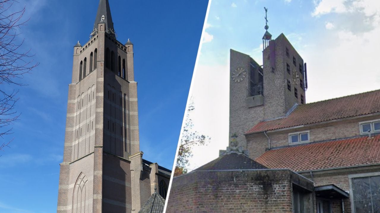 De kerken in Hank (links) en Dussen zijn de enige actieve rooms-katholieke kerken in de gemeente Altena (foto's: WikiMedia en Google Streetview)