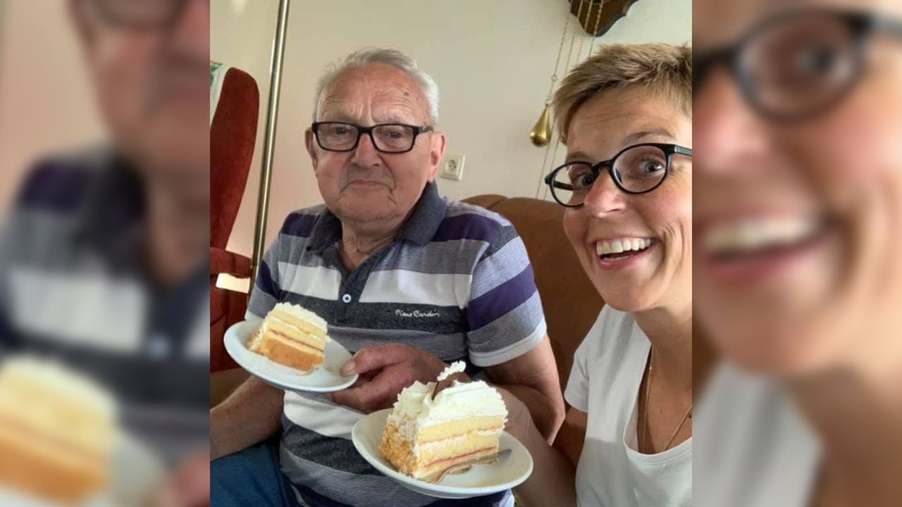 Opa Toon en Christel konden samen ook heel erg van een goed gebakje genieten! (foto: privéarchief)