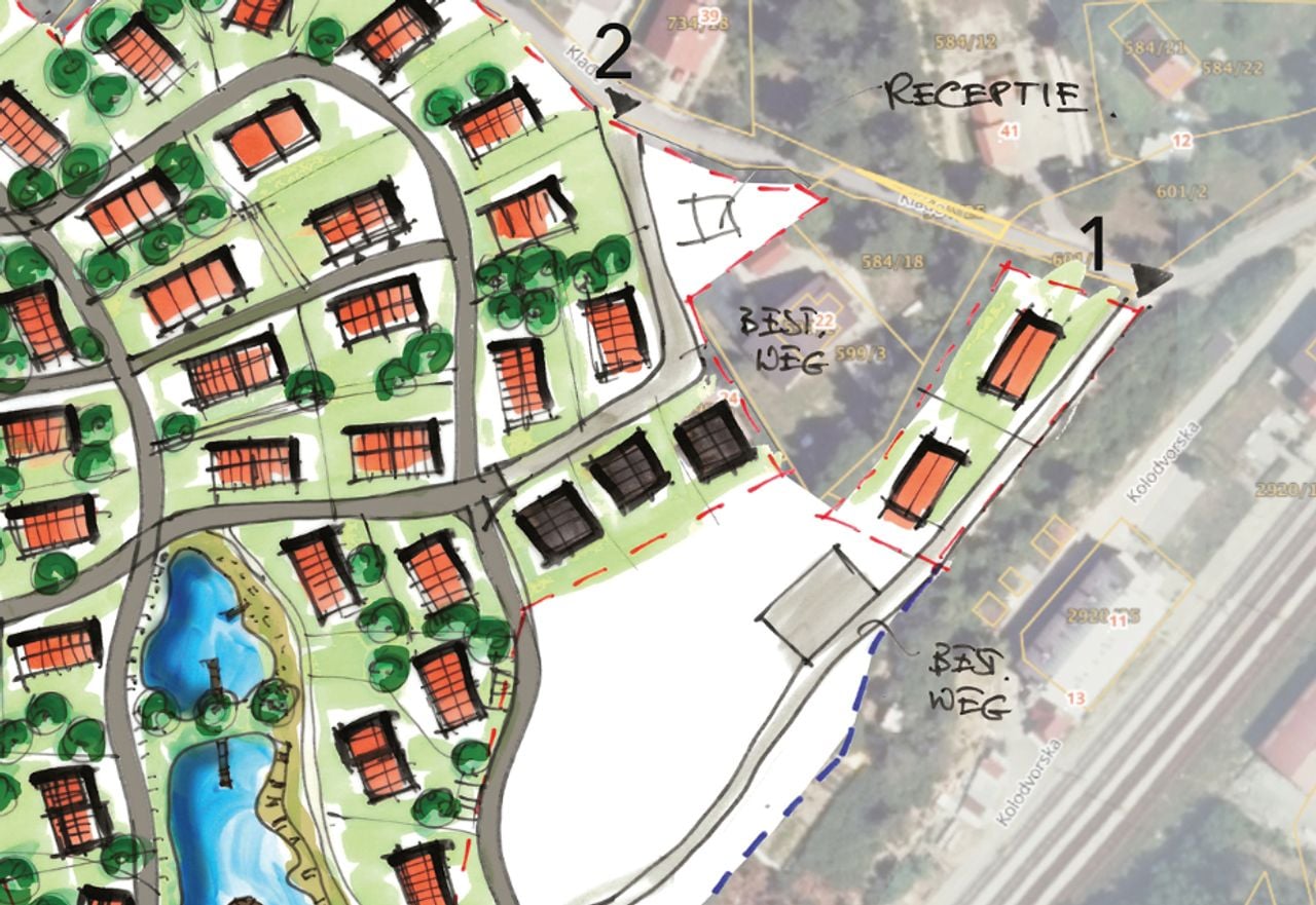   Het familiehotel op de tekening van Gillis.