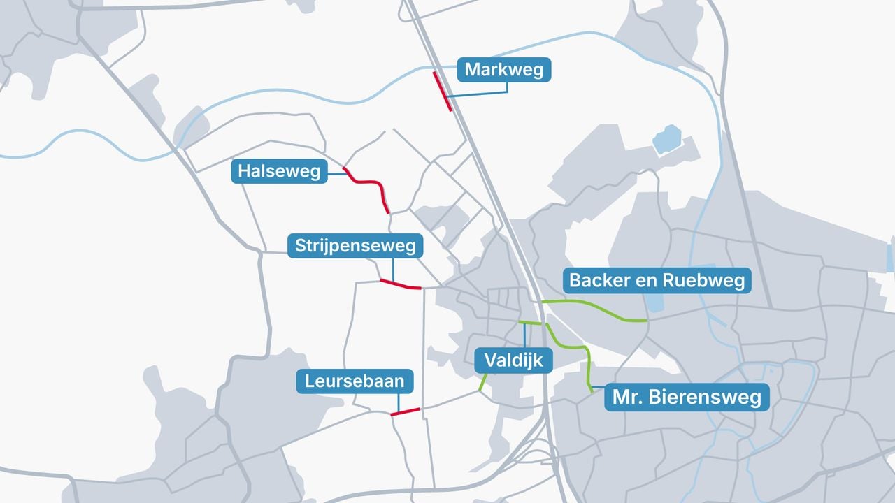 De locaties (kaartje: gemeente Breda).