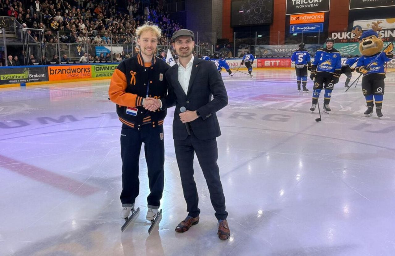 Friso Emons op de schaatsen in IJssportcentrum Tilburg. (Foto: Vanessa Spaanderman)