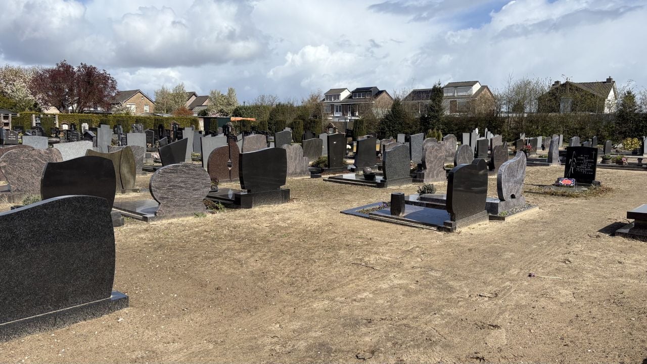 De lege plaatsen op de begraafplaats in Berghem (foto: Imke van de Laar).