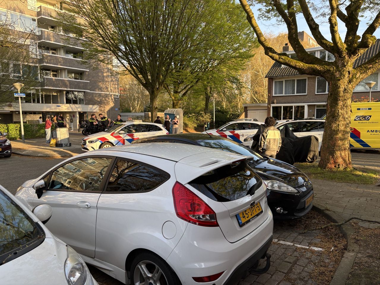 De politie was met meerdere auto's ter plaatse (foto: Omroep Brabant).