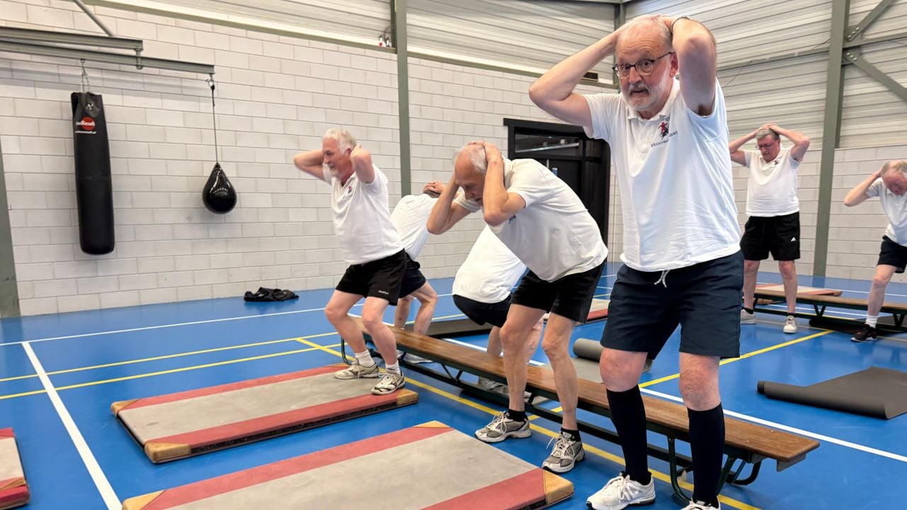 Actie op de mannengymclub (foto: Erik Peeters).