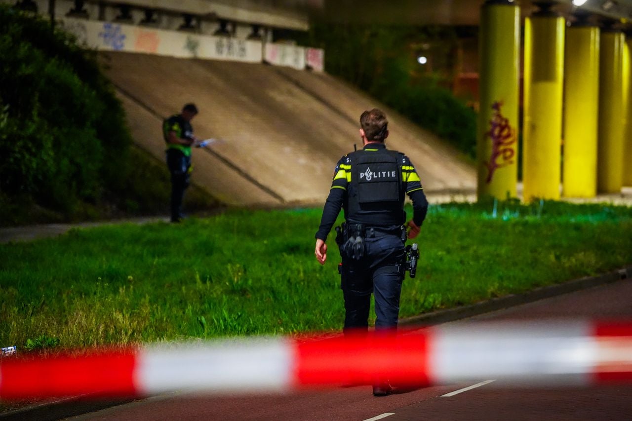 Schoten gelost onder viaduct in centrum Eindhoven (foto: SQ Vision / Persbureau Heitink).