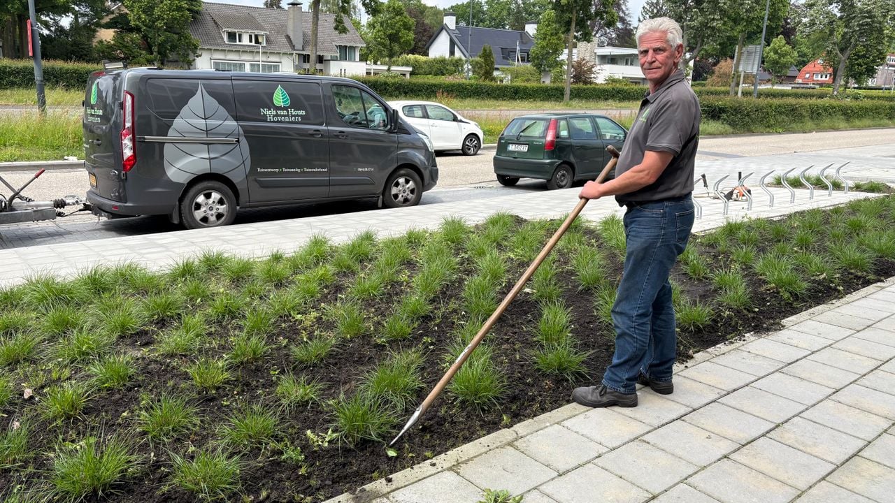 Met veel plezier werkt Jan Joosten (71) als hovenier (foto: Omroep Brabant).