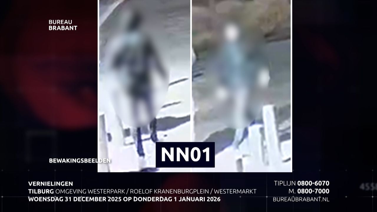 Een van de verdachten van de vernielingen tijdens de jaarwisseling in Tilburg (foto: Bureau Brabant)