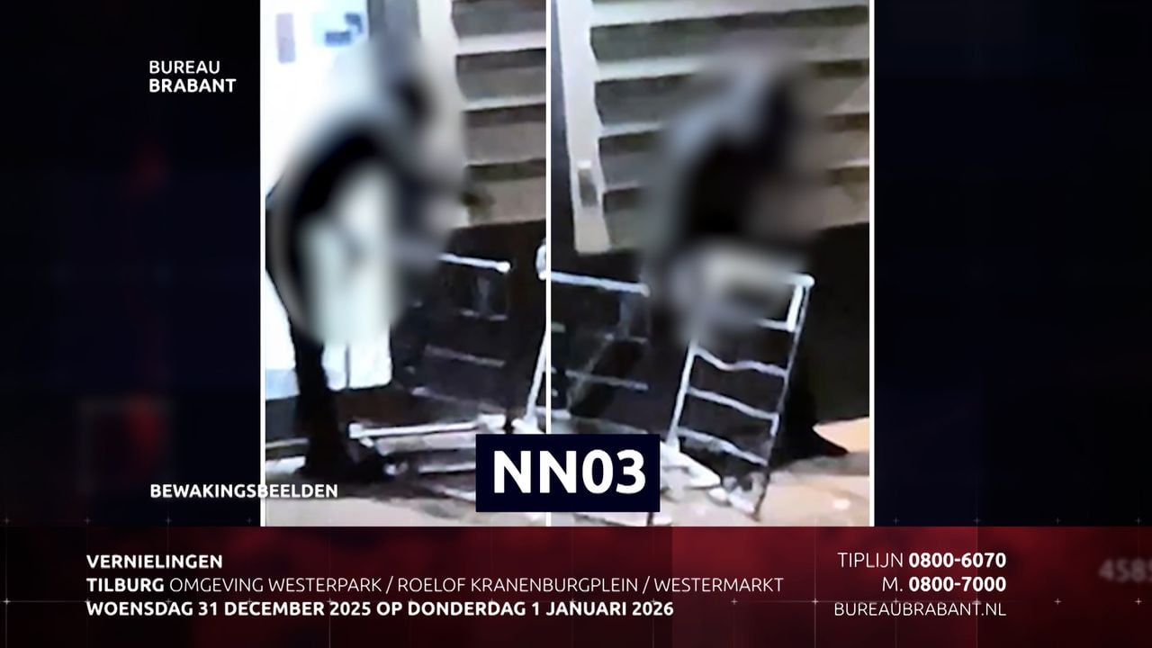 Een van de verdachten van de vernielingen tijdens de jaarwisseling in Tilburg (foto: Bureau Brabant)