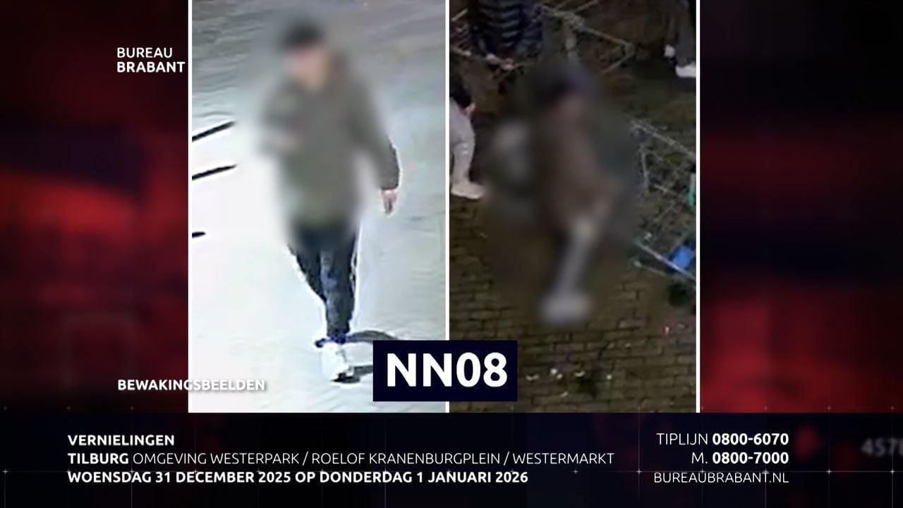 Een van de verdachten van de vernielingen tijdens de jaarwisseling in Tilburg (foto: Bureau Brabant)