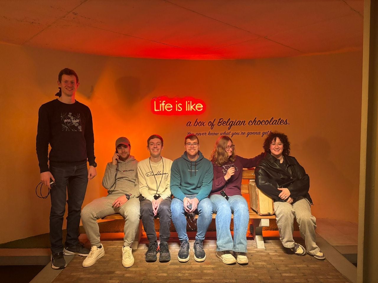 V.l.n.r.: Lars, Elco, Stijn, Jelle en aanhang (eigen foto)
