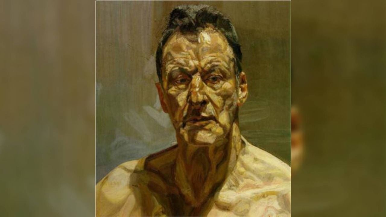 Het kunstwerk 'Reflection' een zelf portret van kunstenaar Lucian Freud. Volgens Van Gisbergen een voorbeeld van emotie in een lijf.