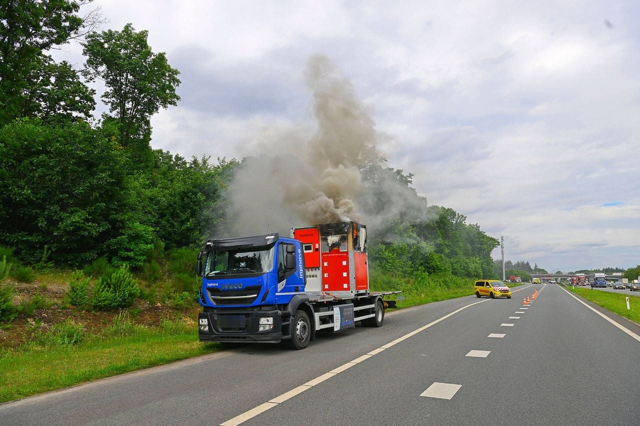 De vrachtwagen reed op gas (foto: Rico Vogels / Persbureau Heitink).