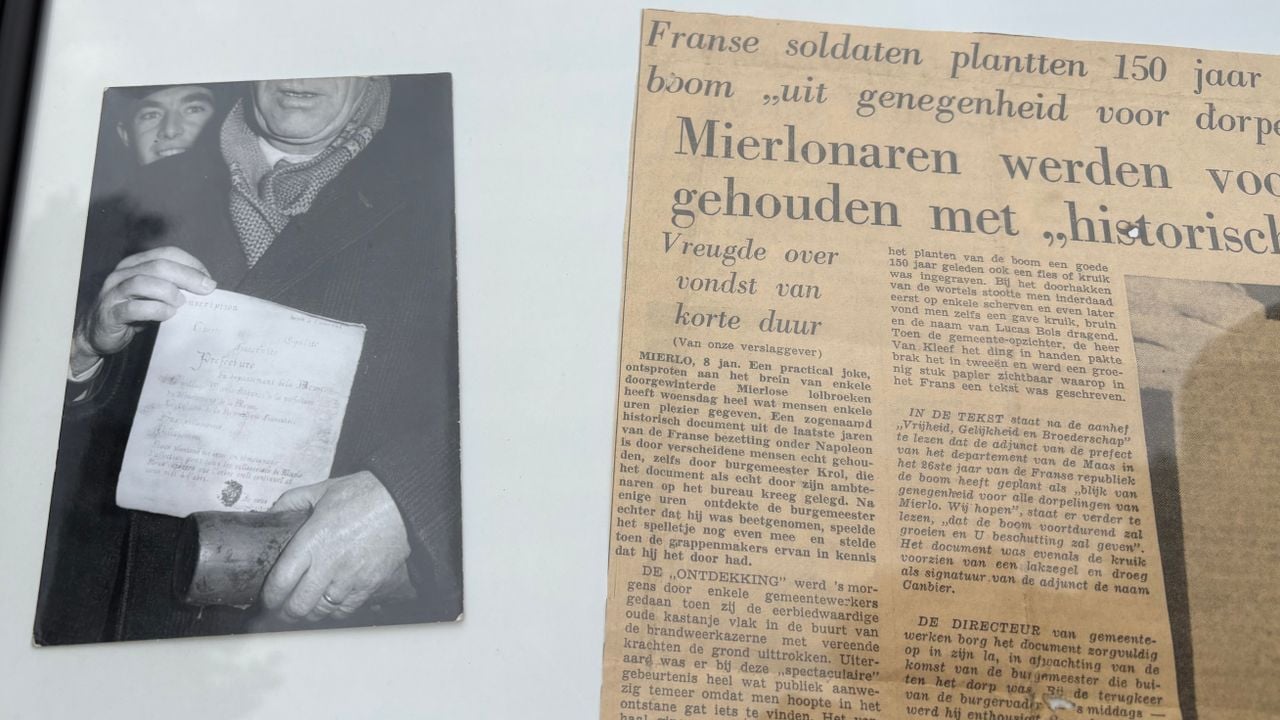 Het kruikje met tekst ging ook op de foto (Foto: via Jos Verbruggen)