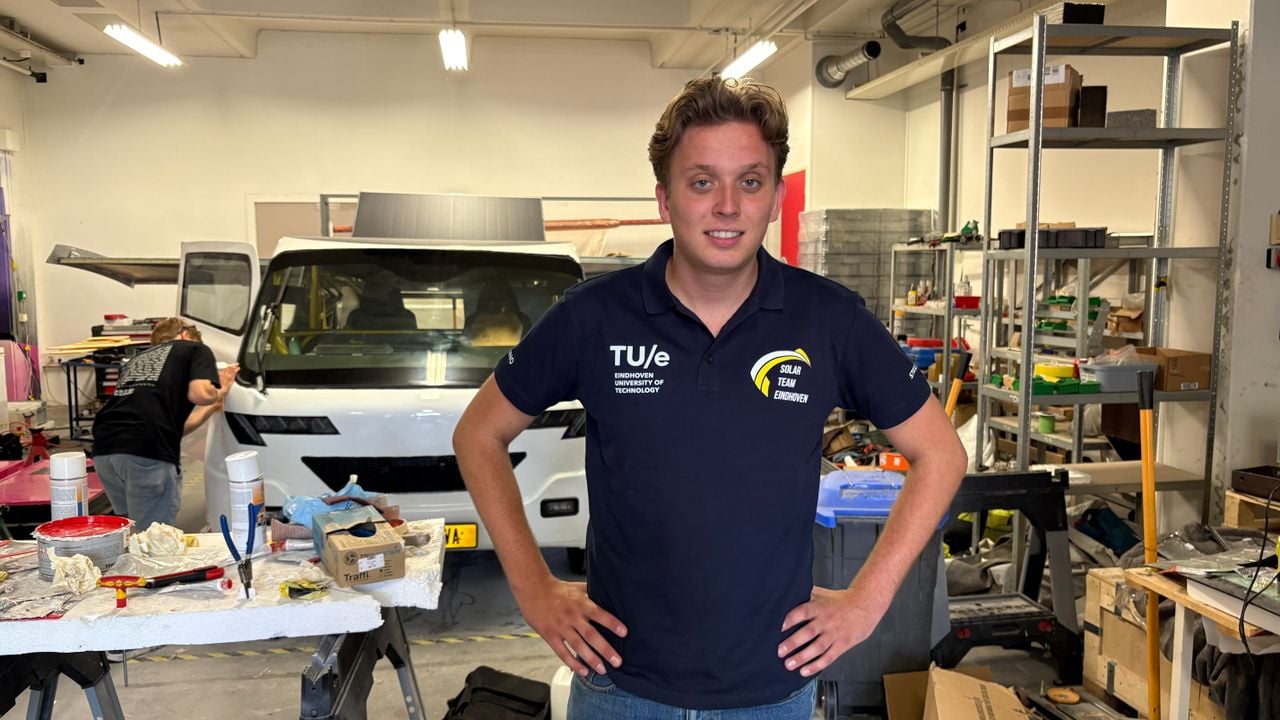 Yarno Basten van Solar Team Eindhoven van de Technische Universiteit Eindhoven (foto: Rogier van Son). 