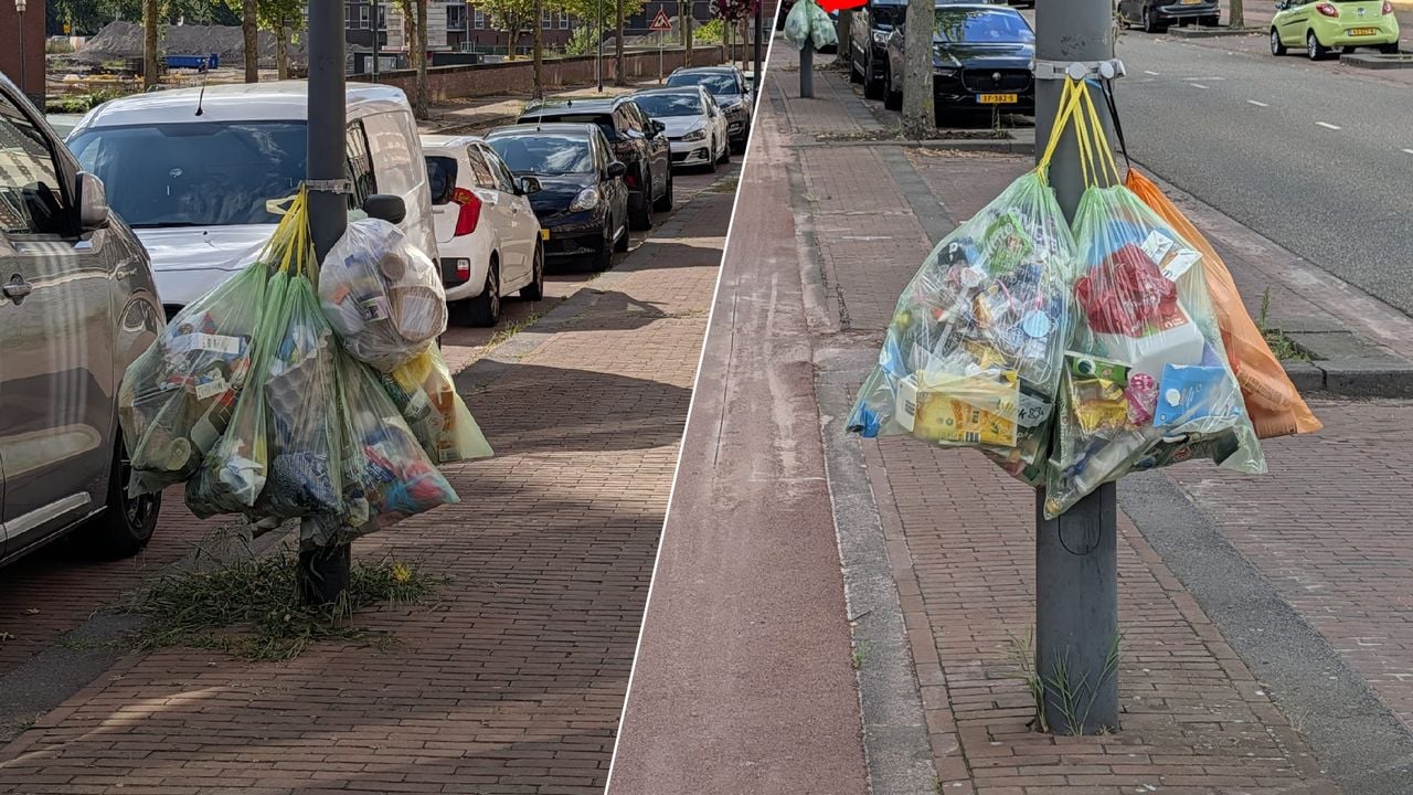 Paul had zijn PMD-zak een paar uurtjes eerder opgehangen aan de daarvoor bestemde ring (foto: Paul de Krom).